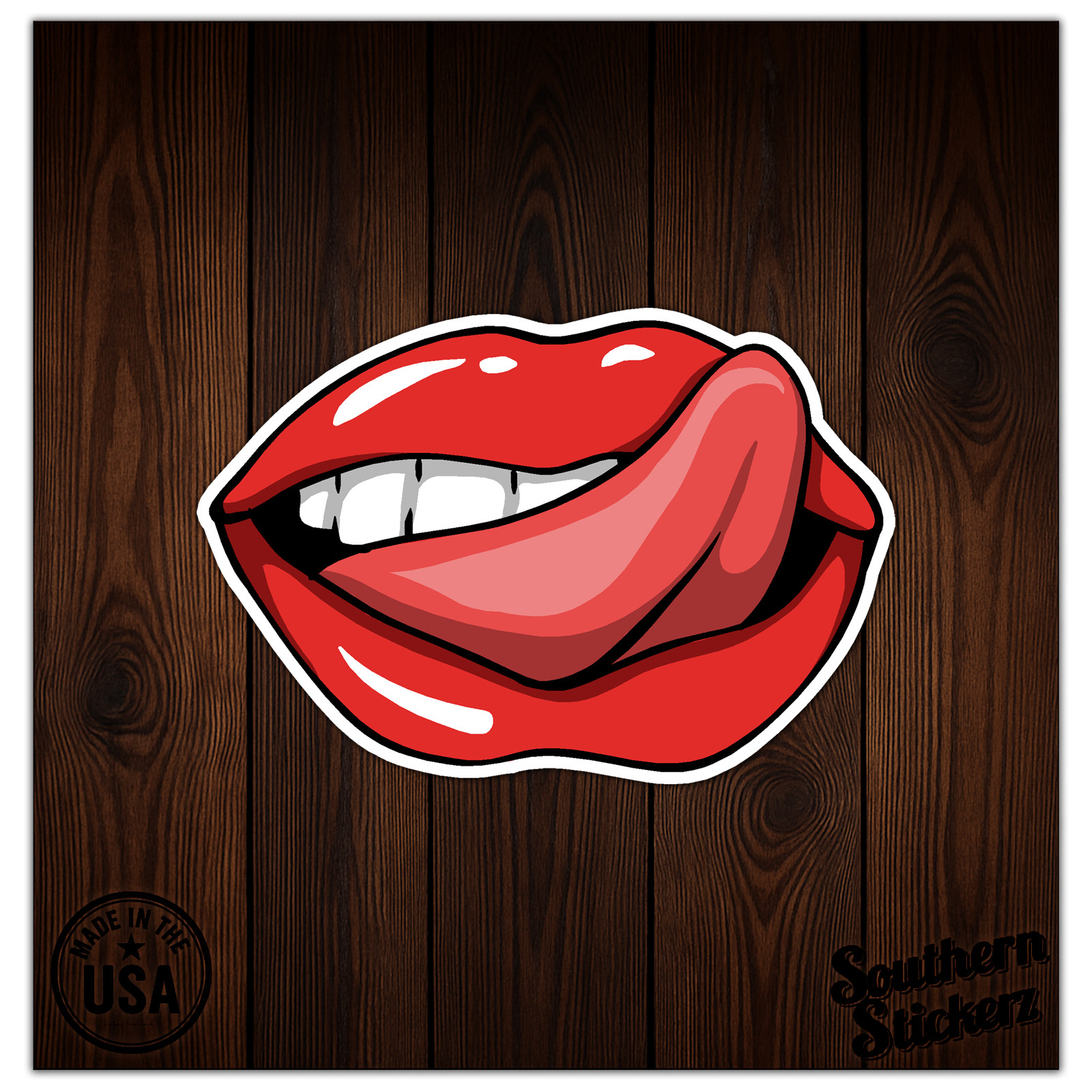 Lick Lips Tongue – Vinyl Decal Sticker – Car Window Laptop – ebn7608