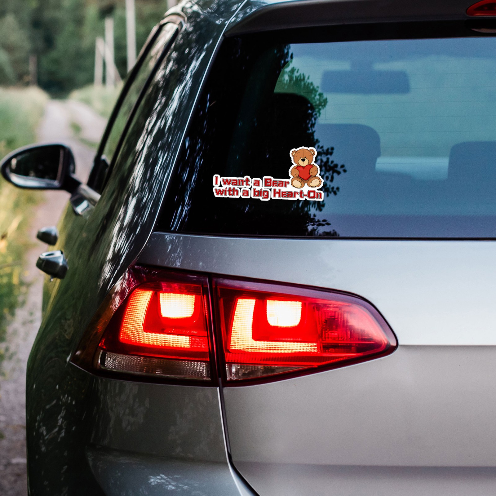Bear Big Heart-on – Vinyl Decal Sticker – Car Window Laptop – ebn8236