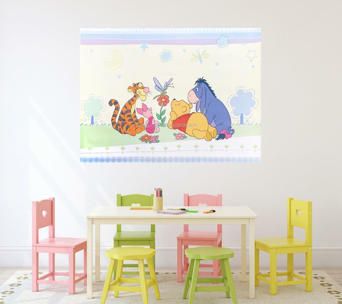 Jumbo Winnie The Pooh & Friends Wall Mural Piglet Tigger Eeyore Room Decor Decal