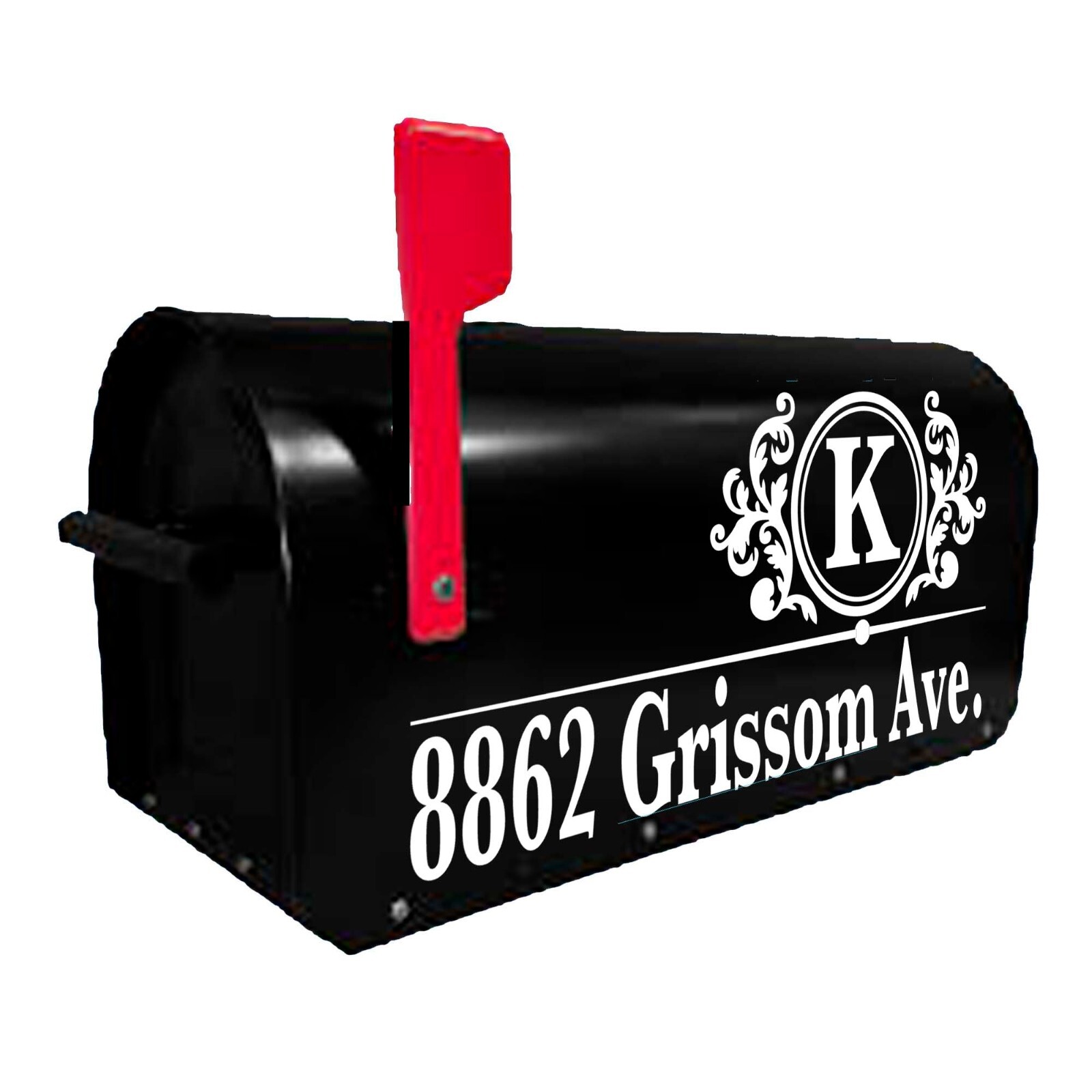Mailbox Decal SET OF 3 Monogram Street Address permanent vinyl all colors