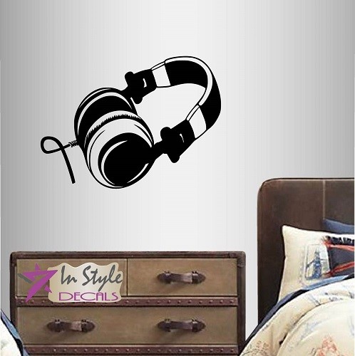Vinyl Decal Headphones Sound Music Audio Teen Bedroom Any Room Wall Sticker 774