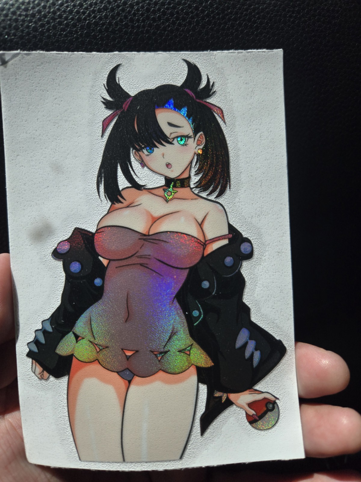 5" Spotholographic Weatherproof Waifu Vinyl Sticker Marnie Poke Trainer