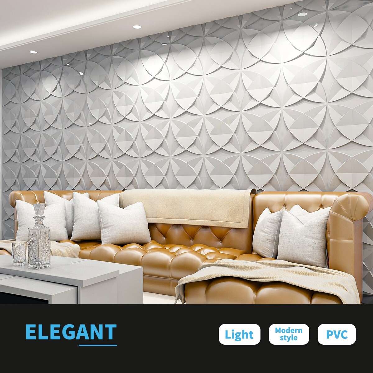 Art3d 33 Pack 3D Wall Panel Diamond for Interior Wall Décor, 12×12" Cover 32 Sq