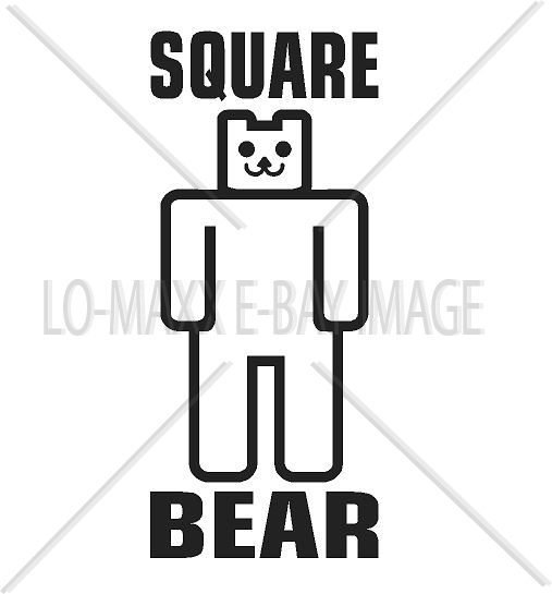 Square Bear Unique Original Custom Design Superior Quality Die Cut Vinyl Decal