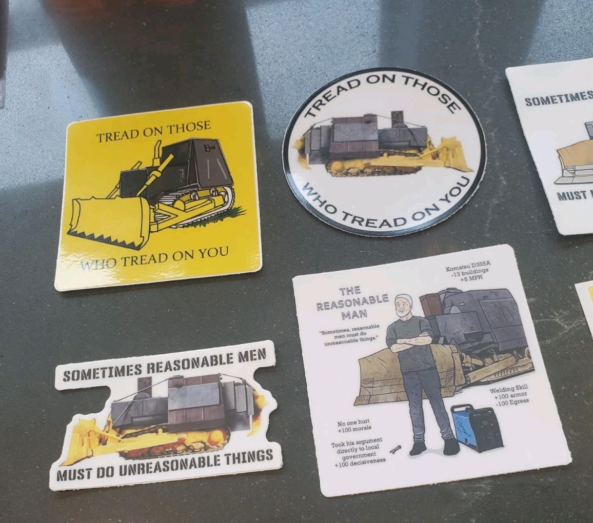Killdozer stickers (6) weatherproof bumper vinyl decal VARIETY PACK