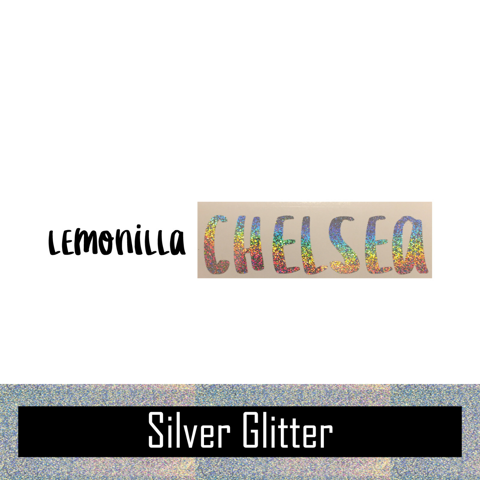 Glitter Custom Text Name Vinyl Decal Sticker for Yeti Tumbler iPhone Samsung