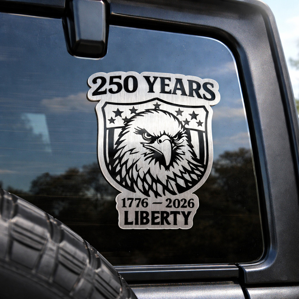 250 Years Patriotic Eagle Sticker Metallic American Freedom Vinyl Decal Waterpro