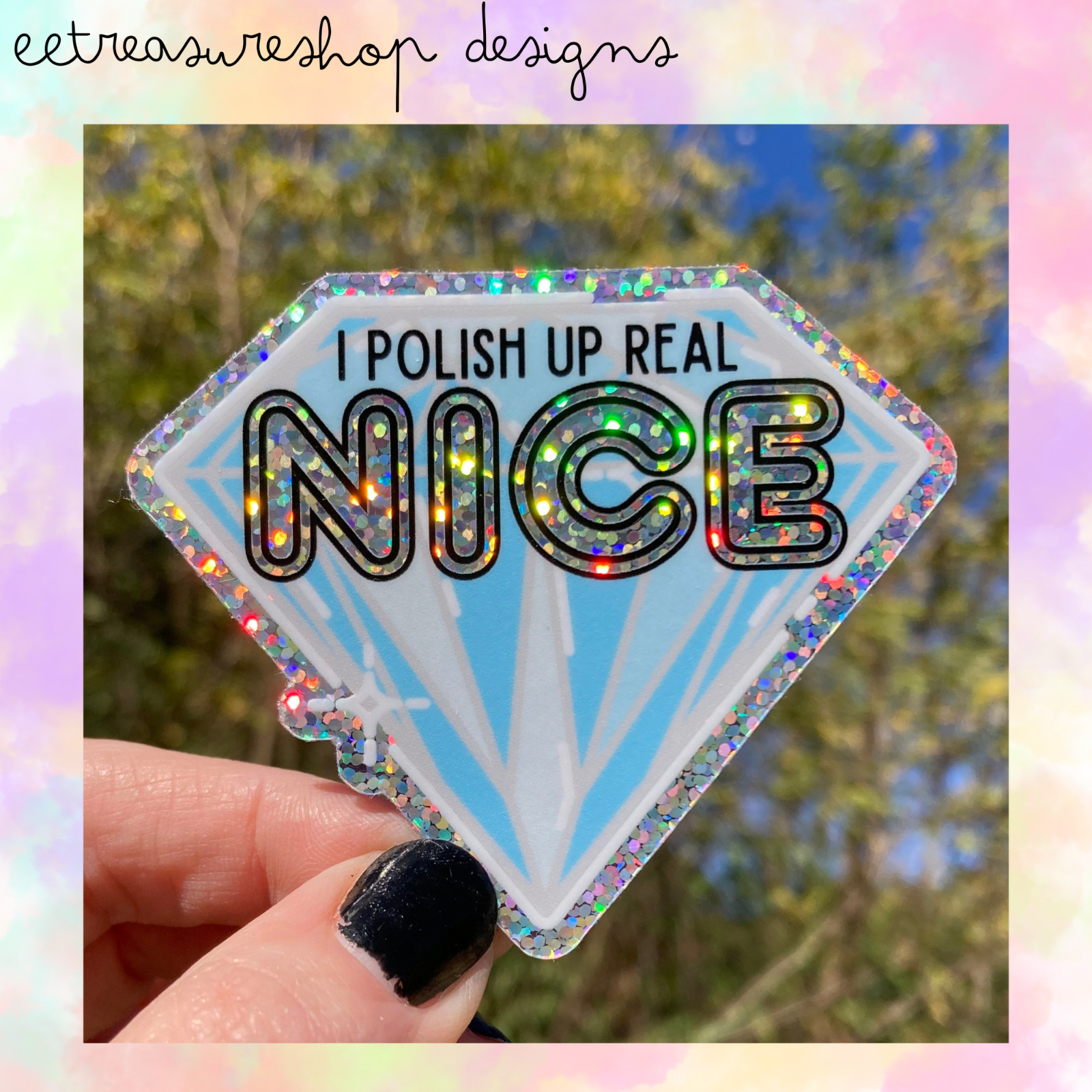 Swiftie Taylor Swift Bejeweled Nice Holographic Waterproof Glitter Sticker