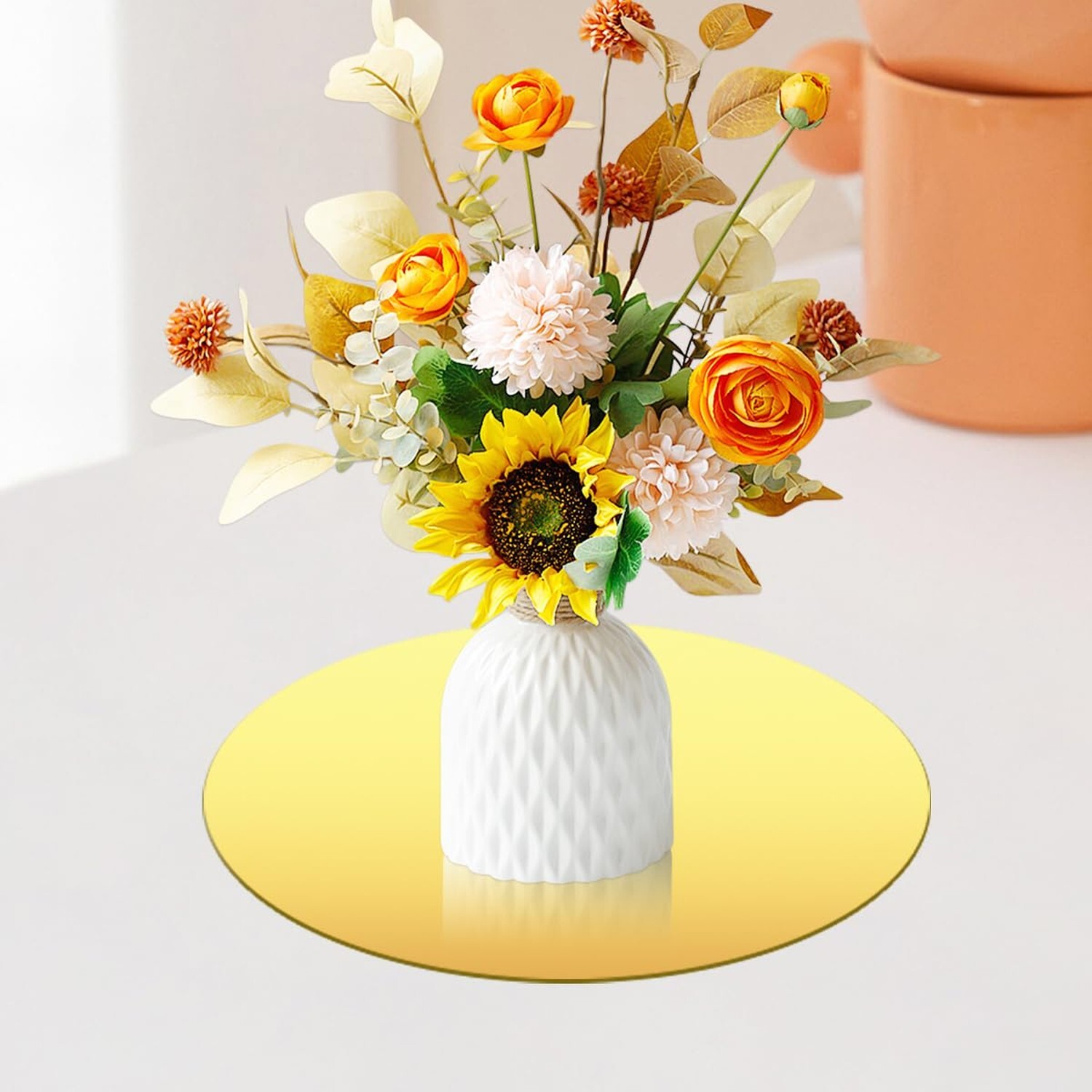 14 Pcs Acrylic Round Mirror for Tables Centerpieces, 12 inch Circle Mirror Ti…