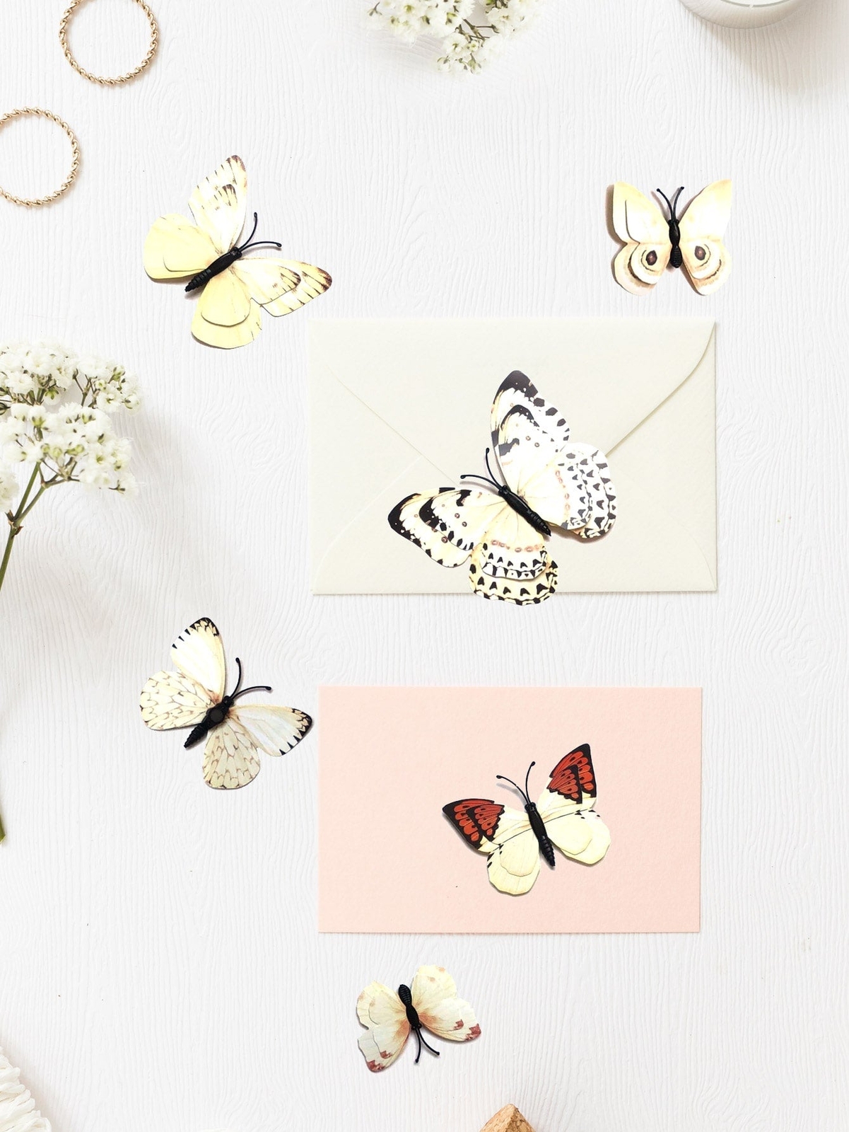 12pcs 3D Butterfly Sticker Ivory Wall Decals Butterflies Removable Mural Wall