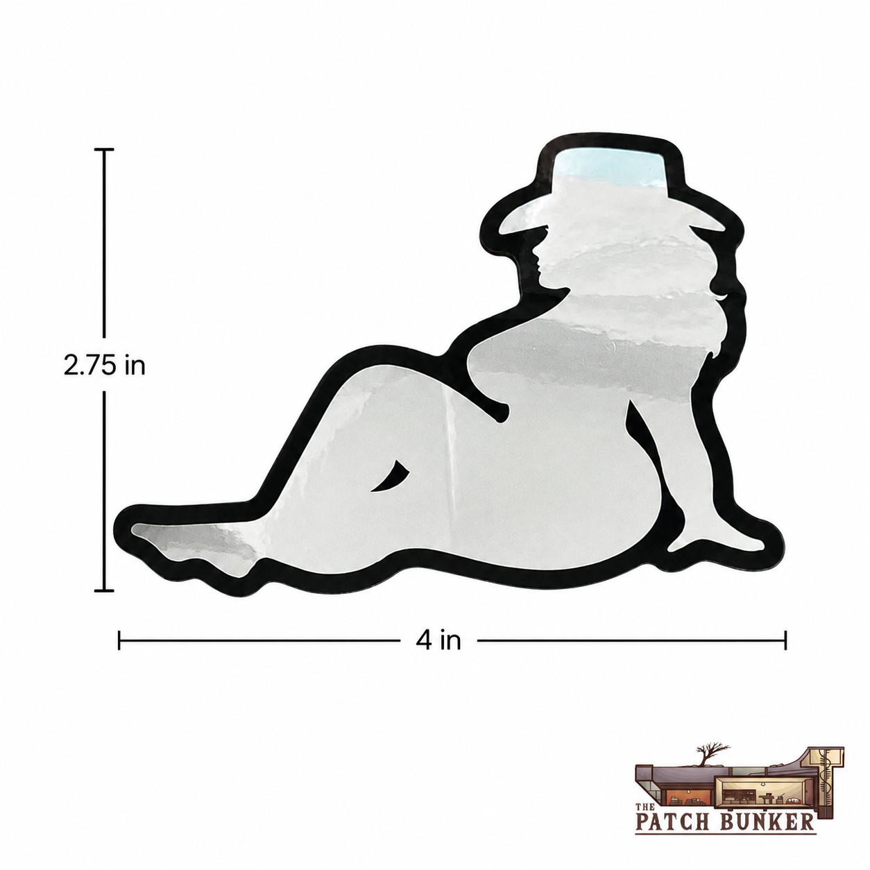 Vintage-inspired 4-inch Sexy Thick Cowgirl Seated Lady Mudflap Vinyl Sticker