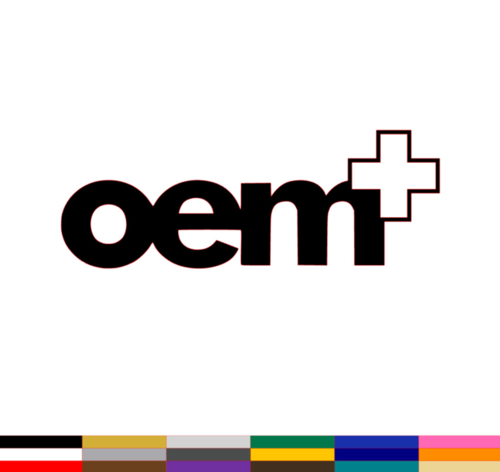 OEM+ Decal PICK SIZE COLOR Vinyl Sticker Window Car Racing JDM OEM Plus Turbo