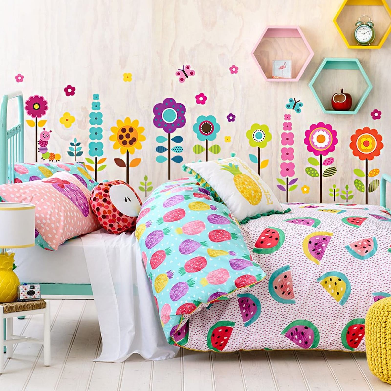 27 Art Clings Floral Garden Wall Decals Removable Vinyl Girls Room Nursery
