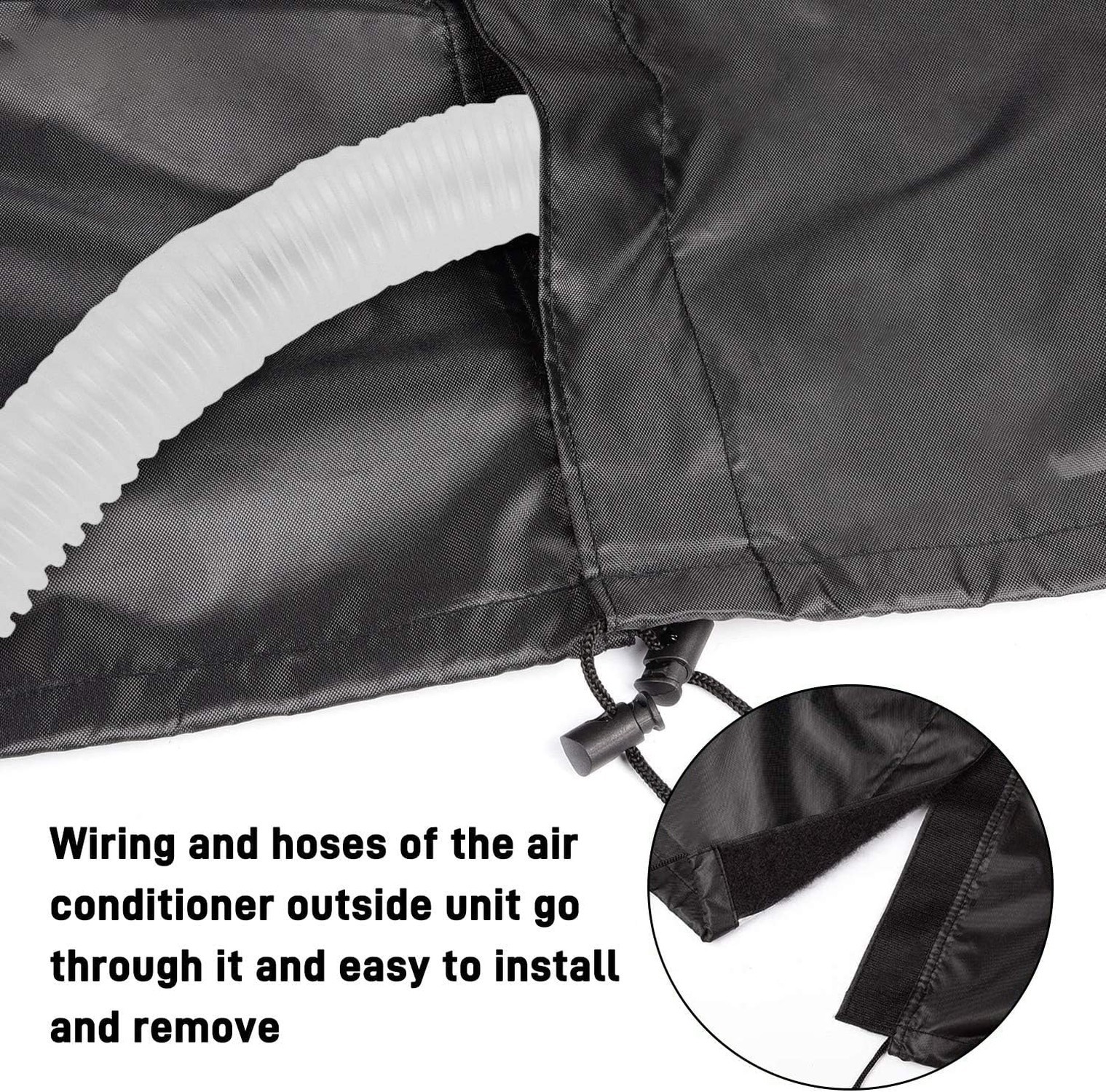 Air Conditioner Cover for Outside Units with Windproof Straps & Reinforced Bu…