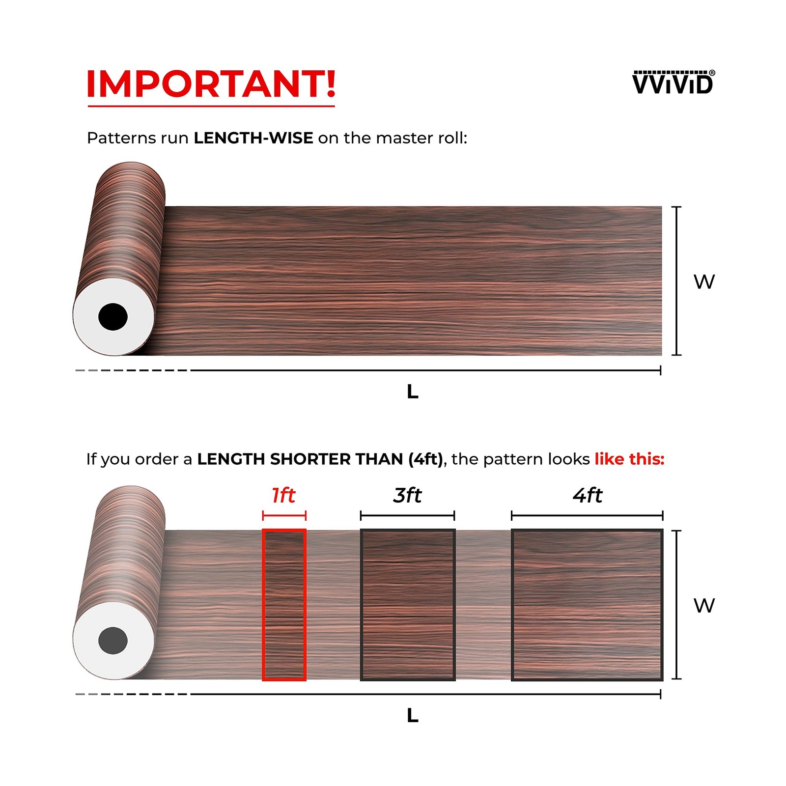 VViViD Dark Brown Cedar High Gloss Wood Grain Faux Finish Textured Vinyl Wrap…