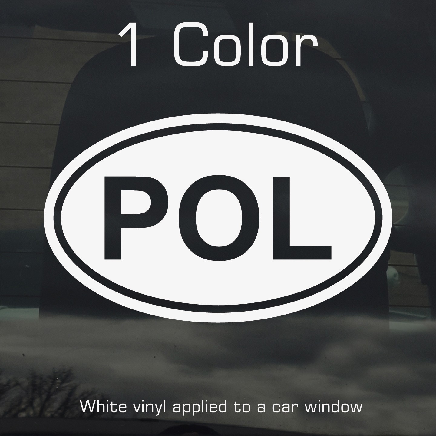 Poland POL Oval Country Code Vinyl Decal Sticker for Car Window Laptop & Gifts