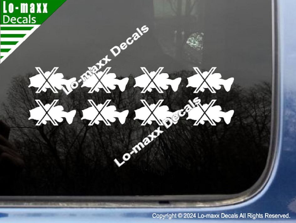 Large Mouth Bass Fishing Kill Markings Premium Quality Die Cut Vinyl Decal