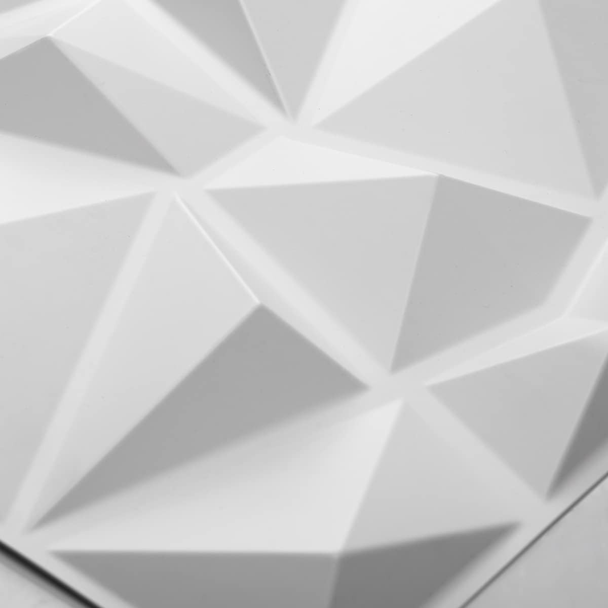 Decorative 3D Wall Panels in Diamond Design, 11.8"x11.8" Matt White 33 Pack