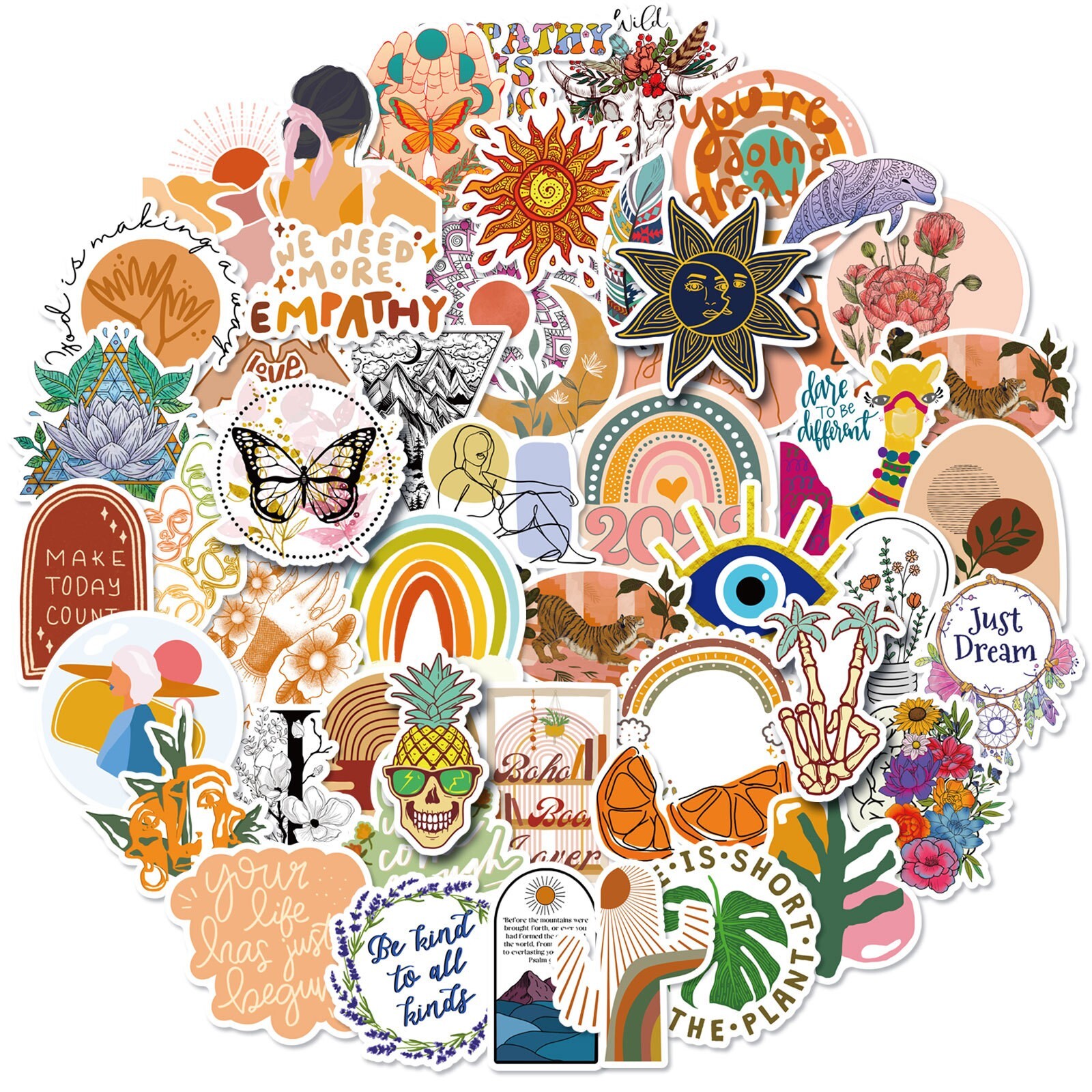 200pcs Retro Cottagecore Bohemia Vintage STICKER PACK，#172175184213