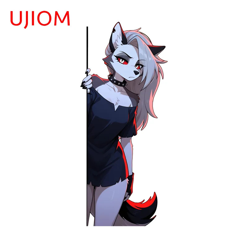 UJIOM Loona Peeking Furry Girl Wall Sticker Fashionable Scratch Proof PVC Decal