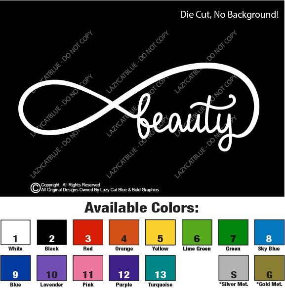 Infinity Beauty Decal Sticker Life Confidence Symbol Never Ending Empowered Love