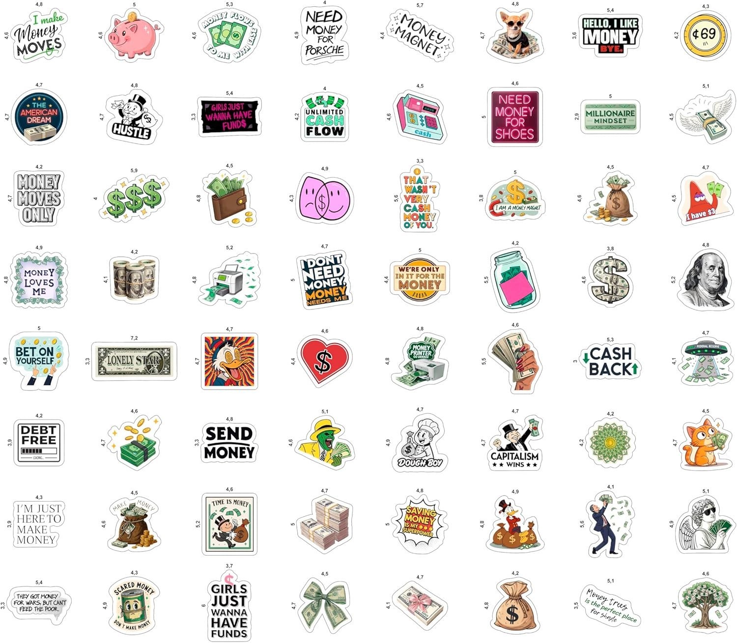 100Pcs Money Stickers for Planner for Adults, for Water Bottle – Money Sign, …
