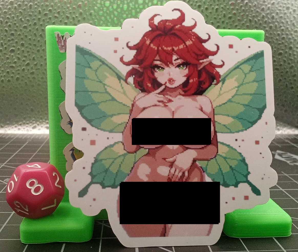 Pixel anime Apple the fairy 3.5" vinyl sticker