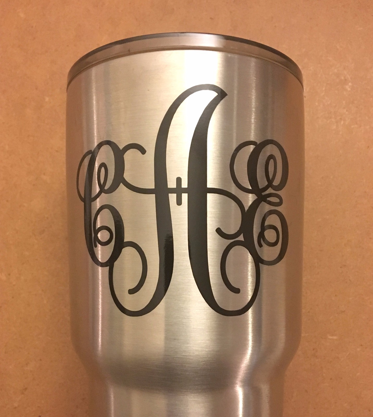 Custom Vine Monogram Planner Laptop Car Tumbler Cup Decal Sticker