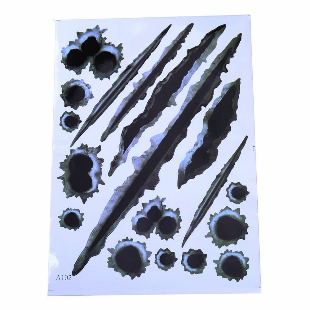 3D Car Rust Sticker Hide The Rust Bullet Hole Design Decal Realistic Scratch