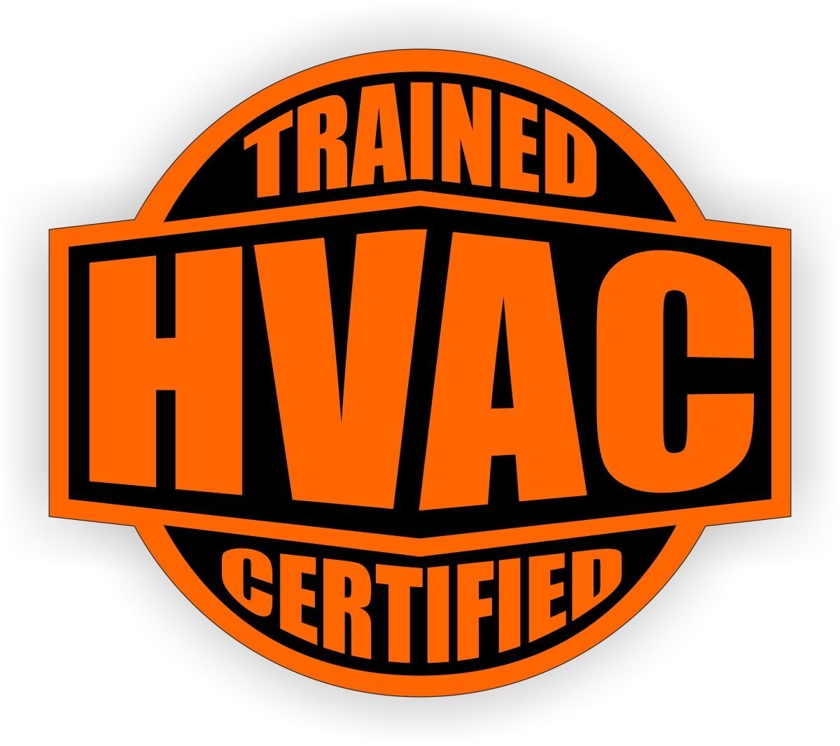 HVAC Trained and Certified Hard Hat Sticker Decal