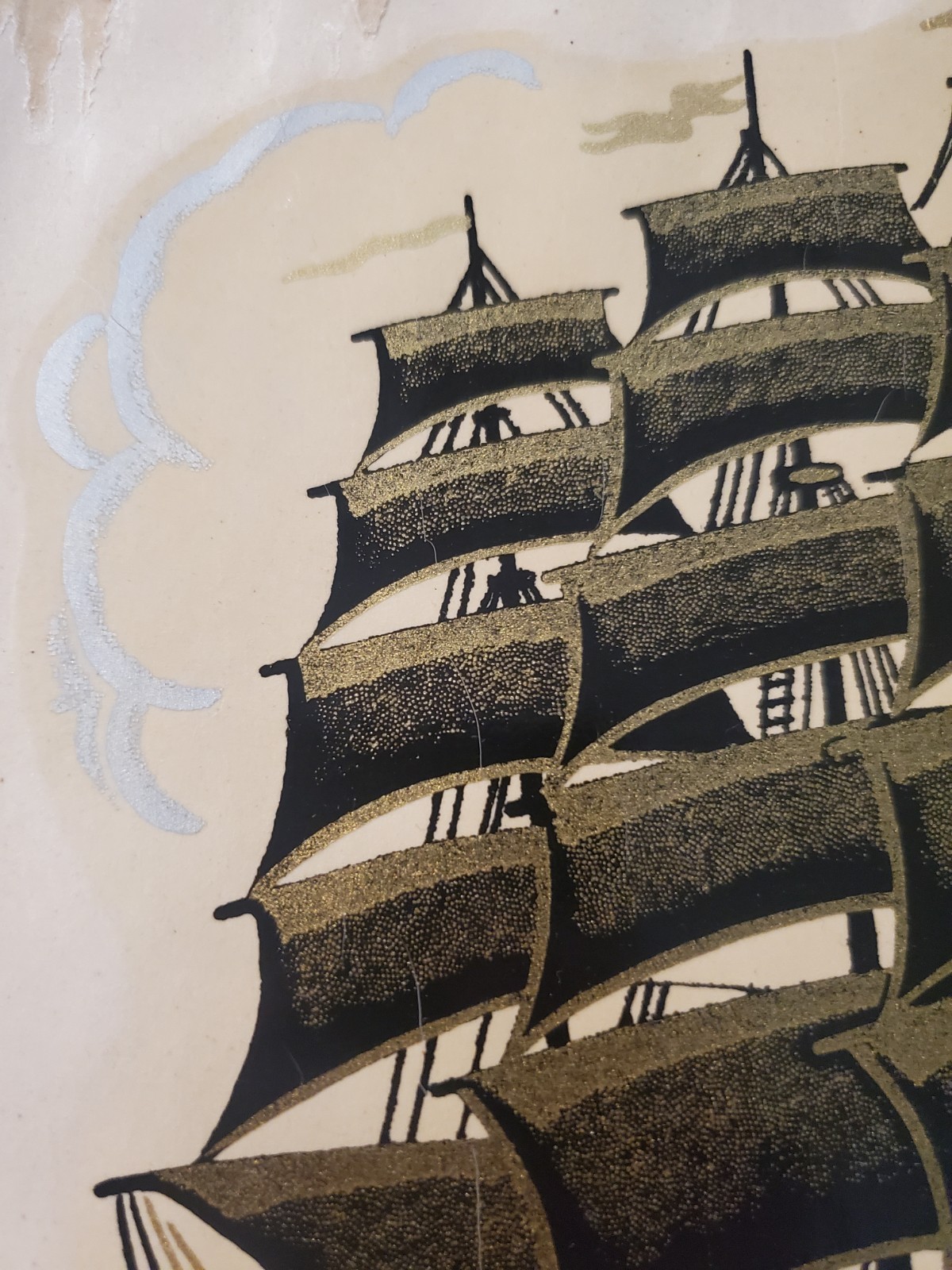 Vintage 1950s Nautical Theme Duro Brand Seagull Masted Ship Pirate