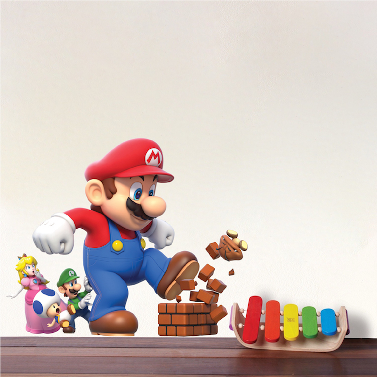 Super Mario Big Wall Decals Nintendo Wallpaper Stickers Mario Game Room, e14