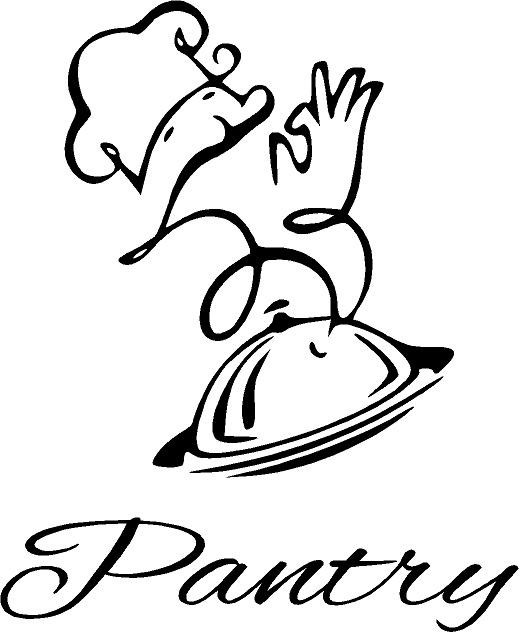 Chef's Pantry- vinyl door/ wall decal