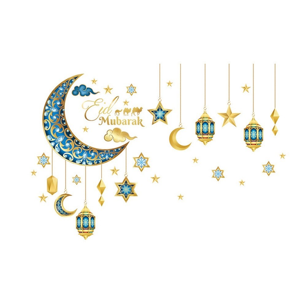 Wall Sticker Star Moon Design UV Printed PVC for Living Room Bedroom Decoration