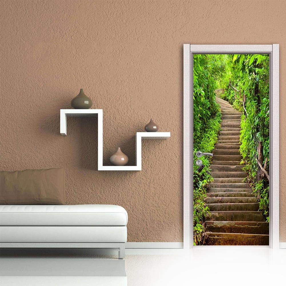 Door Stickers Decals 3D Door Murals Peel and Stick, Removable Decorative Viny…