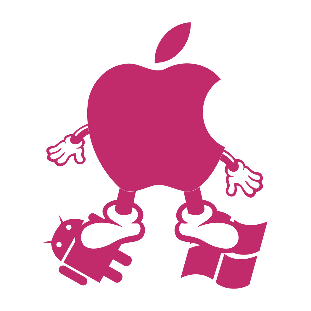 Apple MAC steps on Windows Android Die cut decals vinyl sticker laptop design