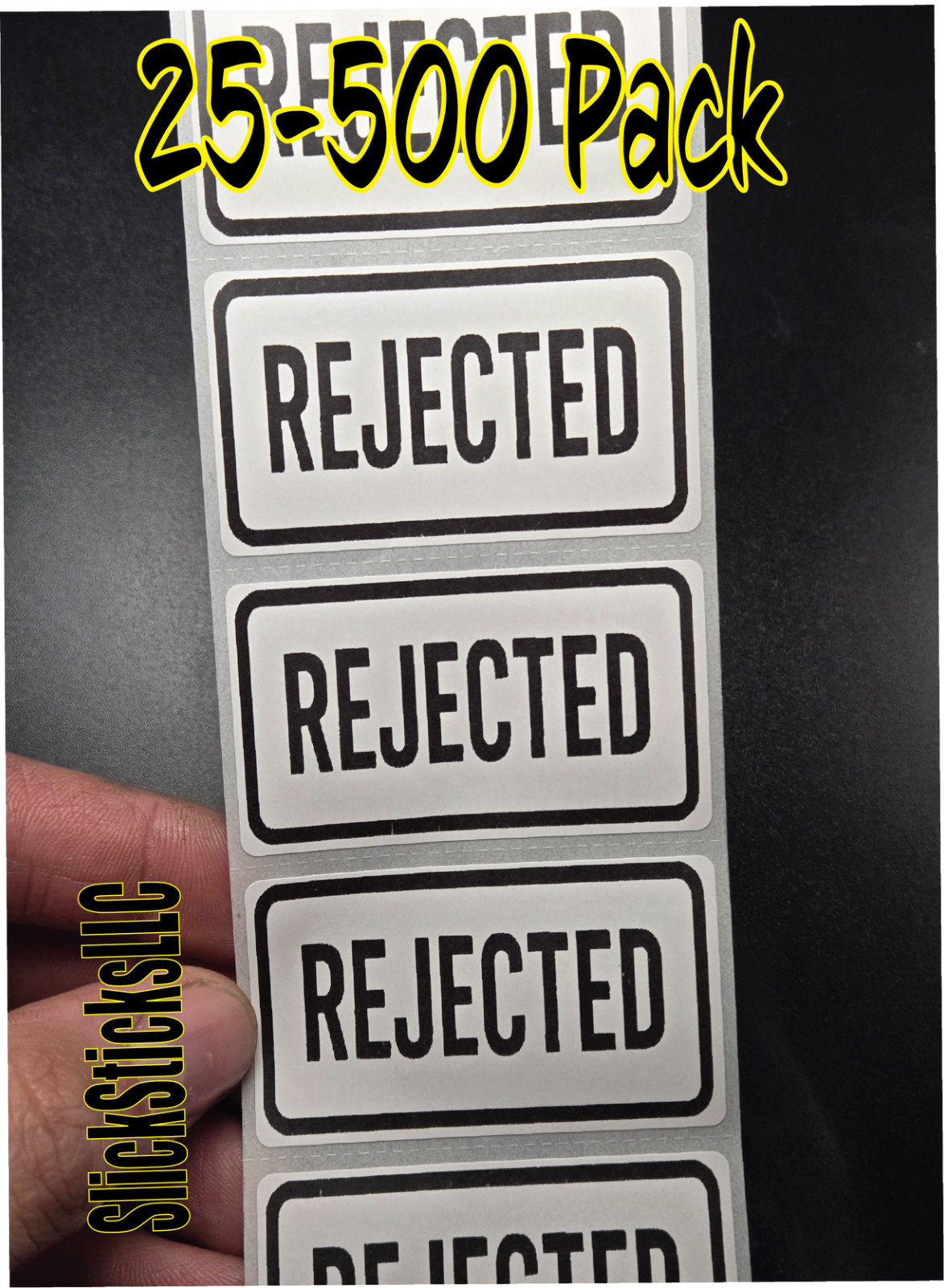 "REJECTED" 25-500pcs bulk lot stickers labels seals stamps decals refused denied