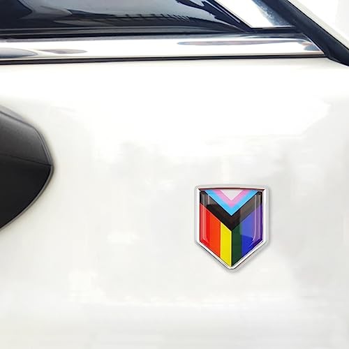 Pride Progress Rainbow Gay Flag Decal Stickers Car Emblem LGBTQ Car