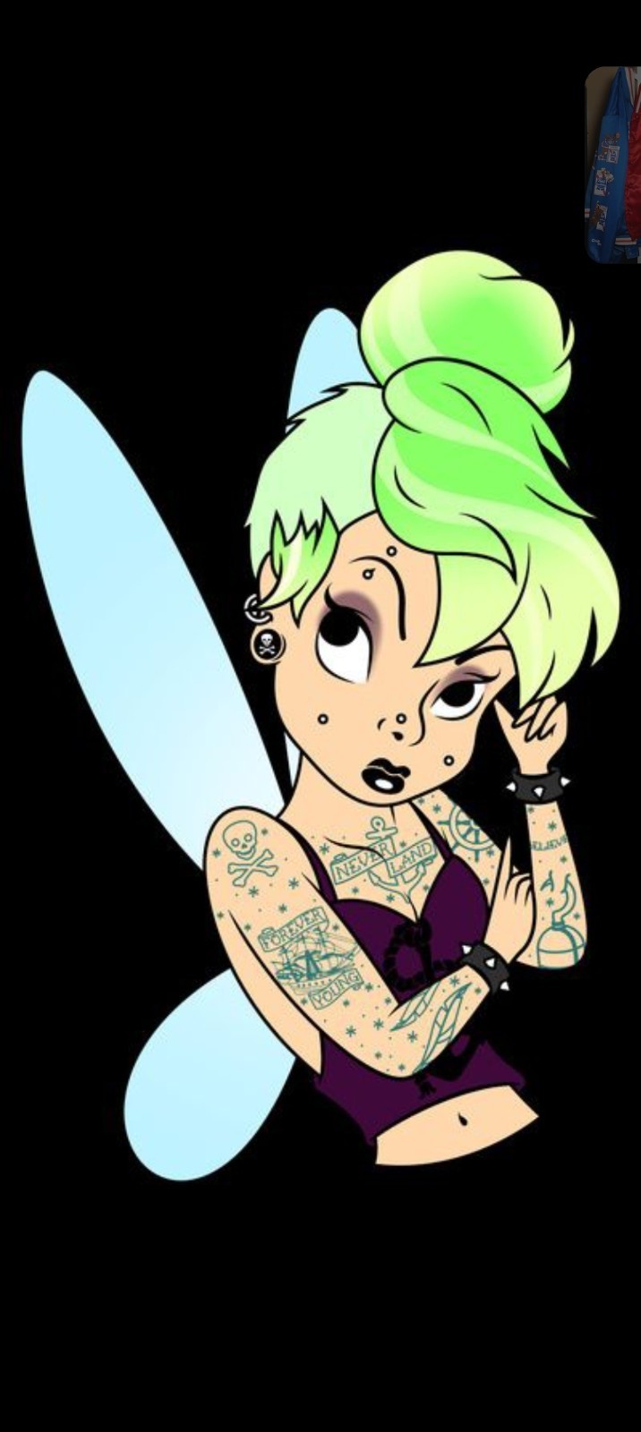 Punk-inspired X DISNEY'S TINKERBELL X VYNIL HIGH-GLOSS DIE-CUT STICKER X 2.5X2"