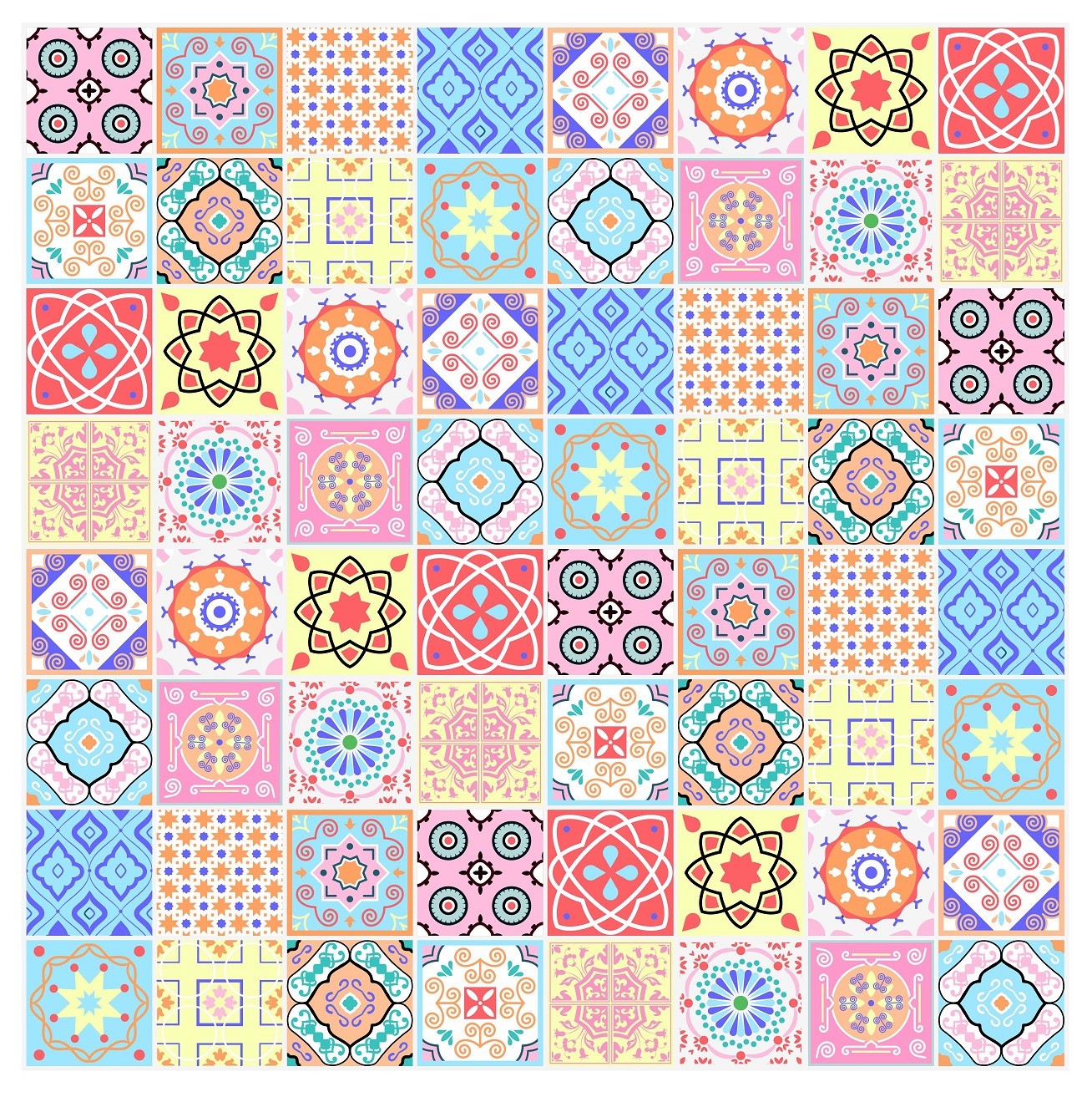 Mosaic Pattern Stickers Transfers For 150mm x 150mm & 6" inch Square Tiles GT05