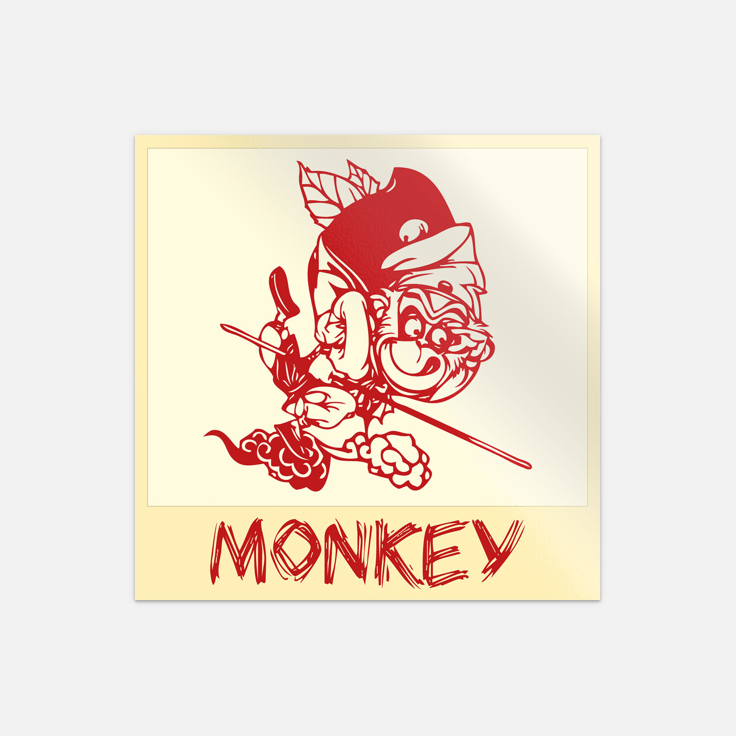 Monkey Chinese Zodiac Sheng Xiao Humor Sign Vinyl Sticker Decal