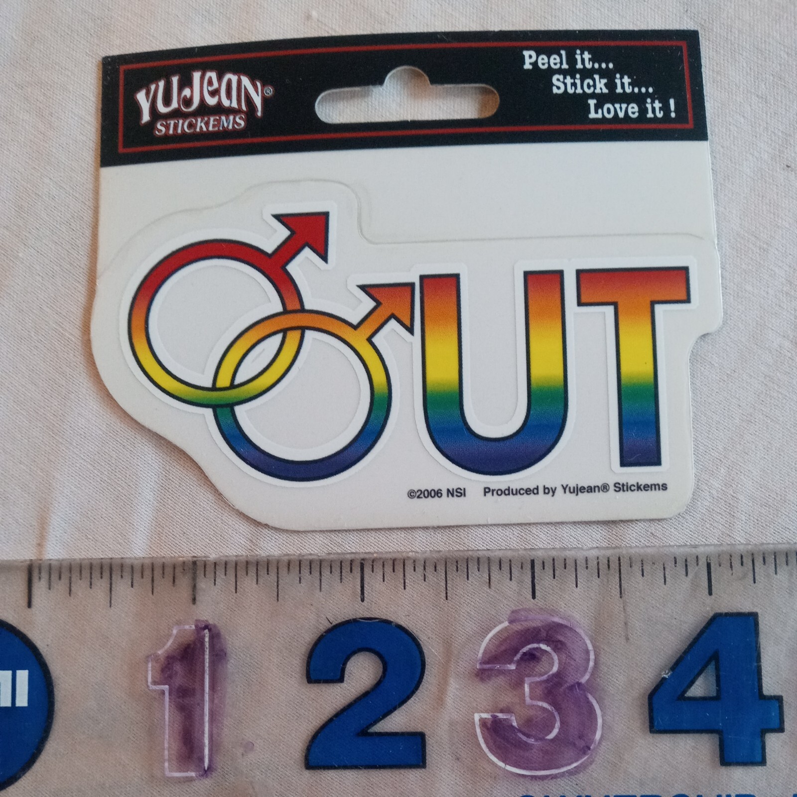 Gay Pride Stickers 2 Vinyl window male out symbol, and tribal out rainbow yujean