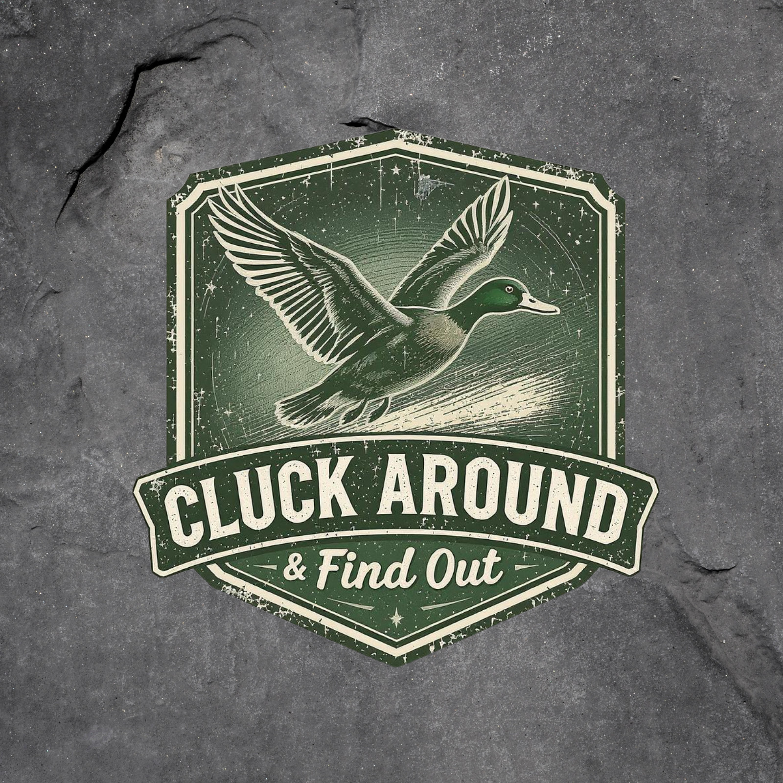 Duck hunting sticker vinyl decal cluck around and find out funny feathers