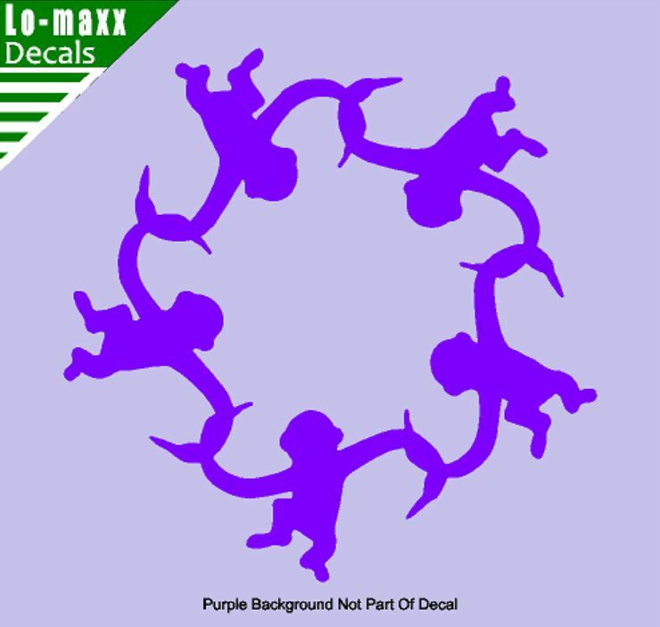 Barrel Of Monkeys Circle Novelty Popular Characters Quality Die Cut Vinyl Decal