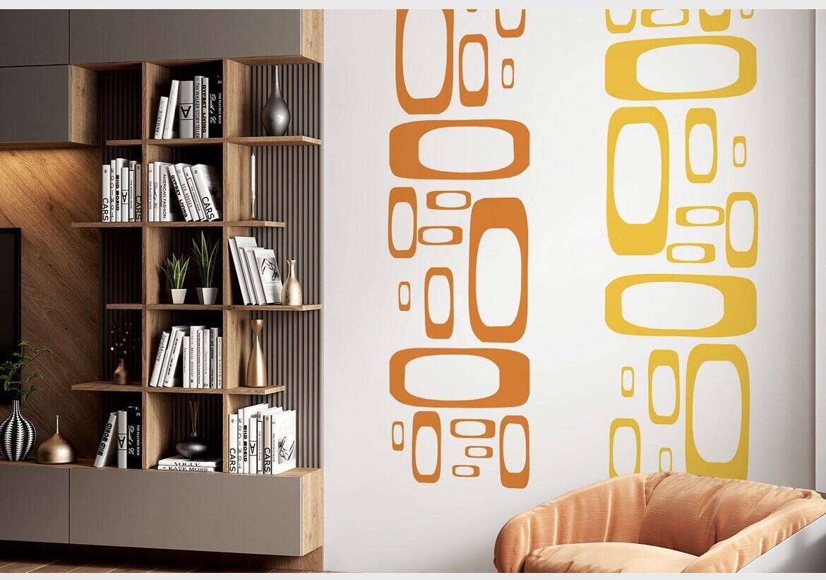 Vintage Modern Squares Midcentury Wall Decal