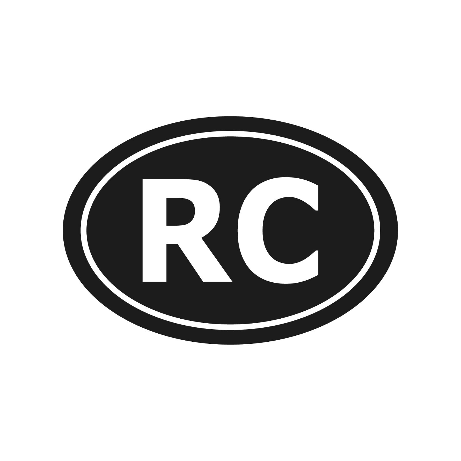 RC Taiwan country initials Vinyl Decal Window Oval RC Laptop Sticker