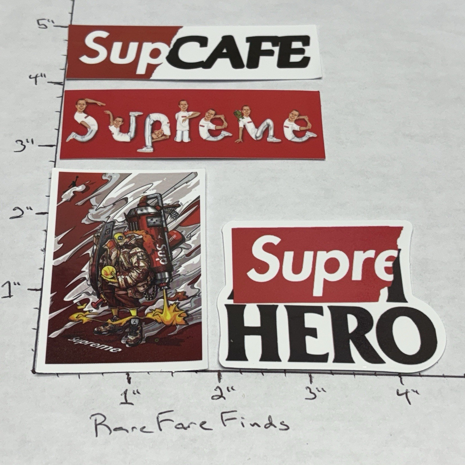 Lot/Set of 4‼ NEW‼ SUPREME Parody Humor Funny Vinyl Decal Sticker • w/ Tracking‼