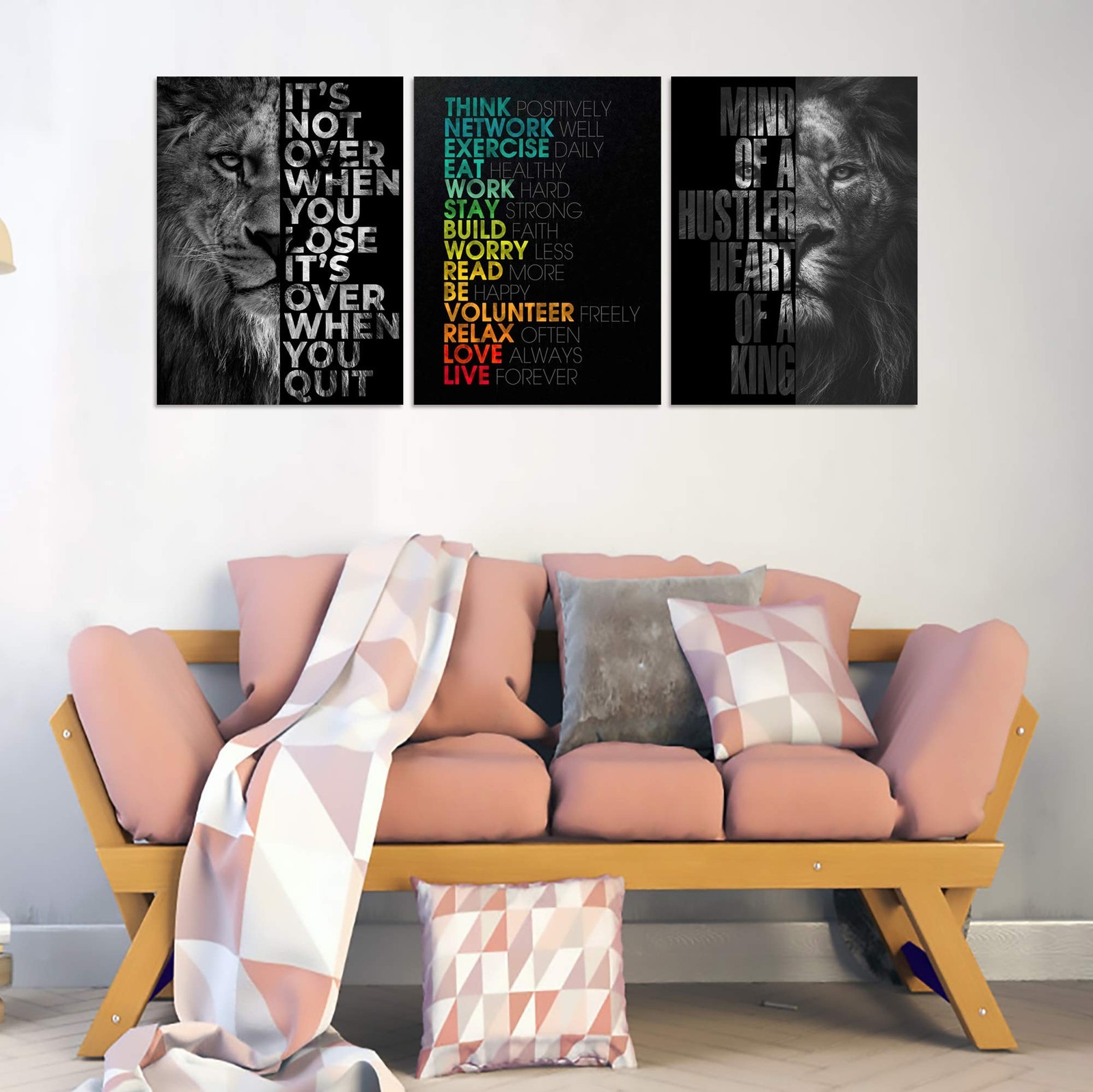 Motivational Office Wall Art Inspirational Canvas Wall Art Hustle Posters Wal…