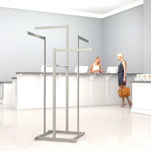 Econoco K80-SC 4-Way High Capacity Garment Rack with Straight Arms