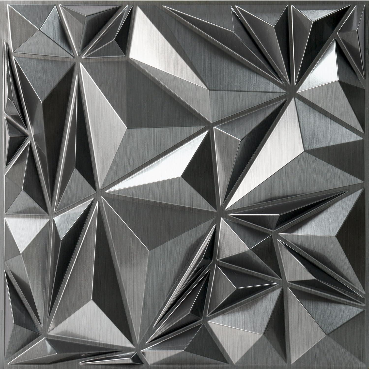 Brushed Silver Diamond 3D Wall Panels for Stylish Interior Decor